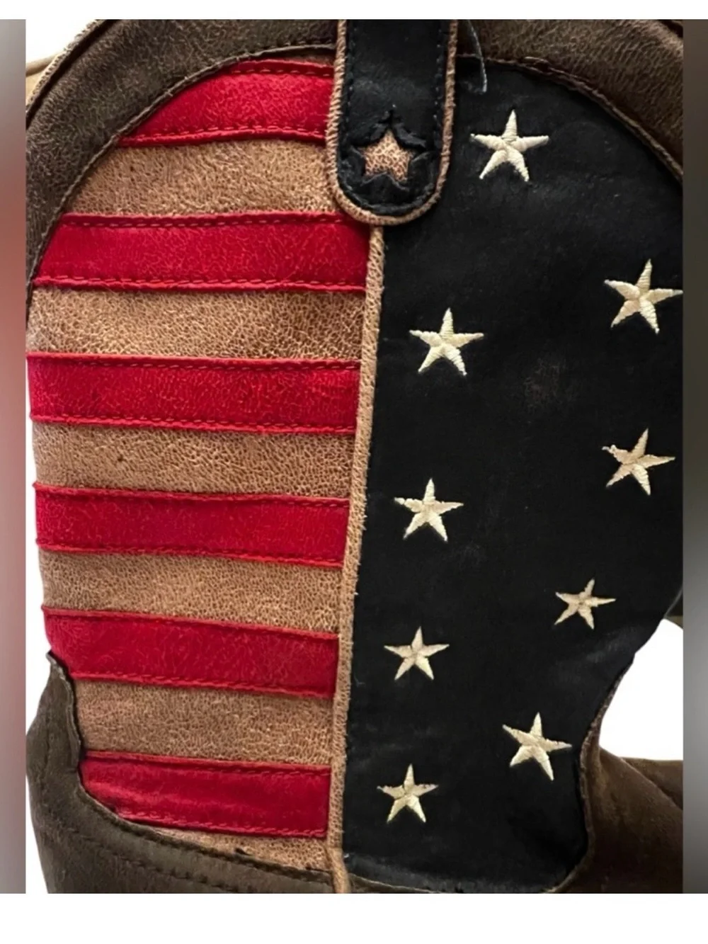 Roper Patriotic Cowboy Boots Kids 3 (Fits Women’s 5) – USA Flag Western Boots